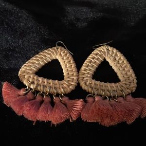 Pink tassel earrings